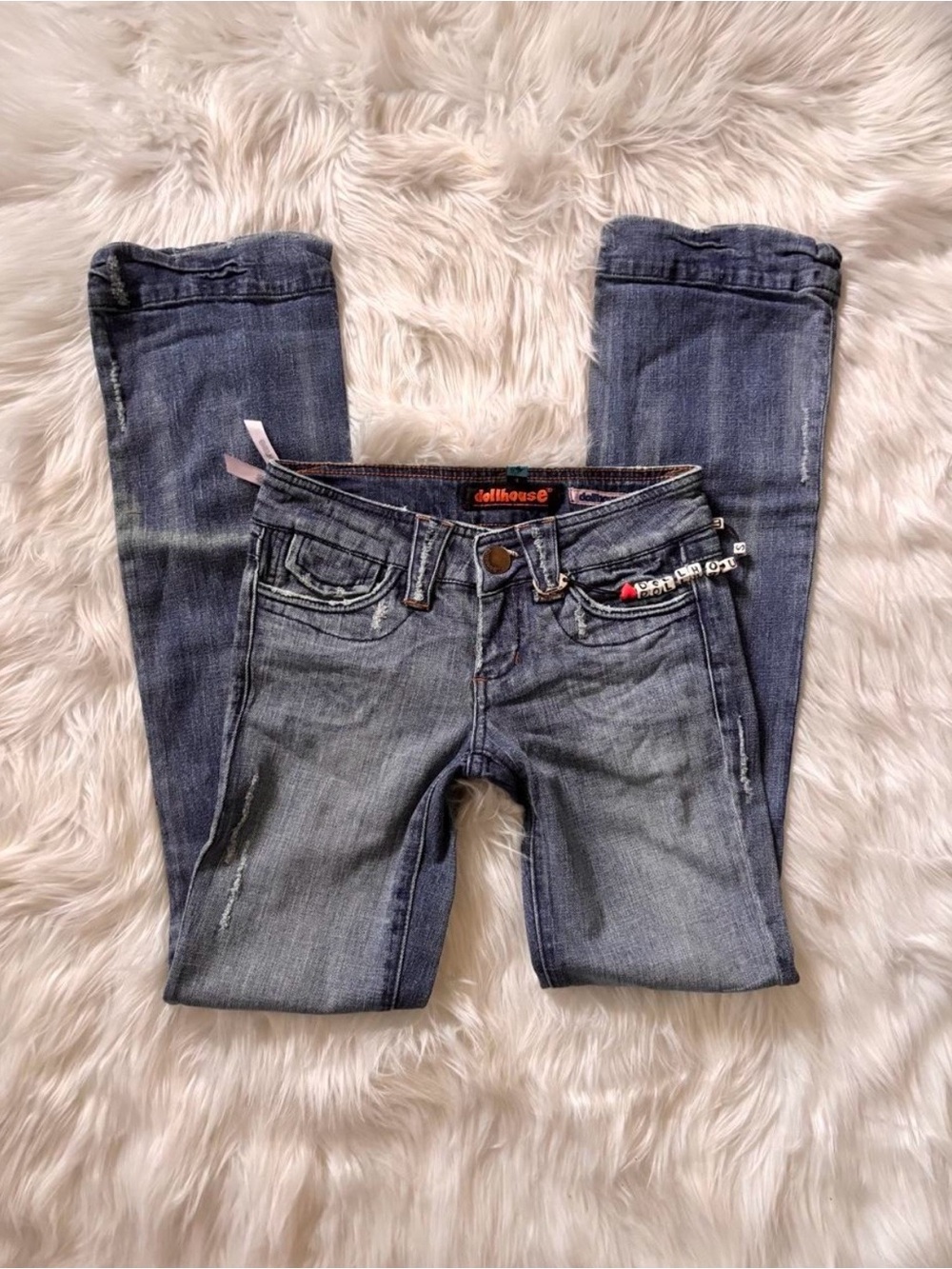 y2k dollhouse lowrise distressed jeans